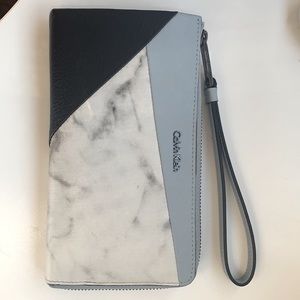 Calvin Klein Marble print colorblock wallet